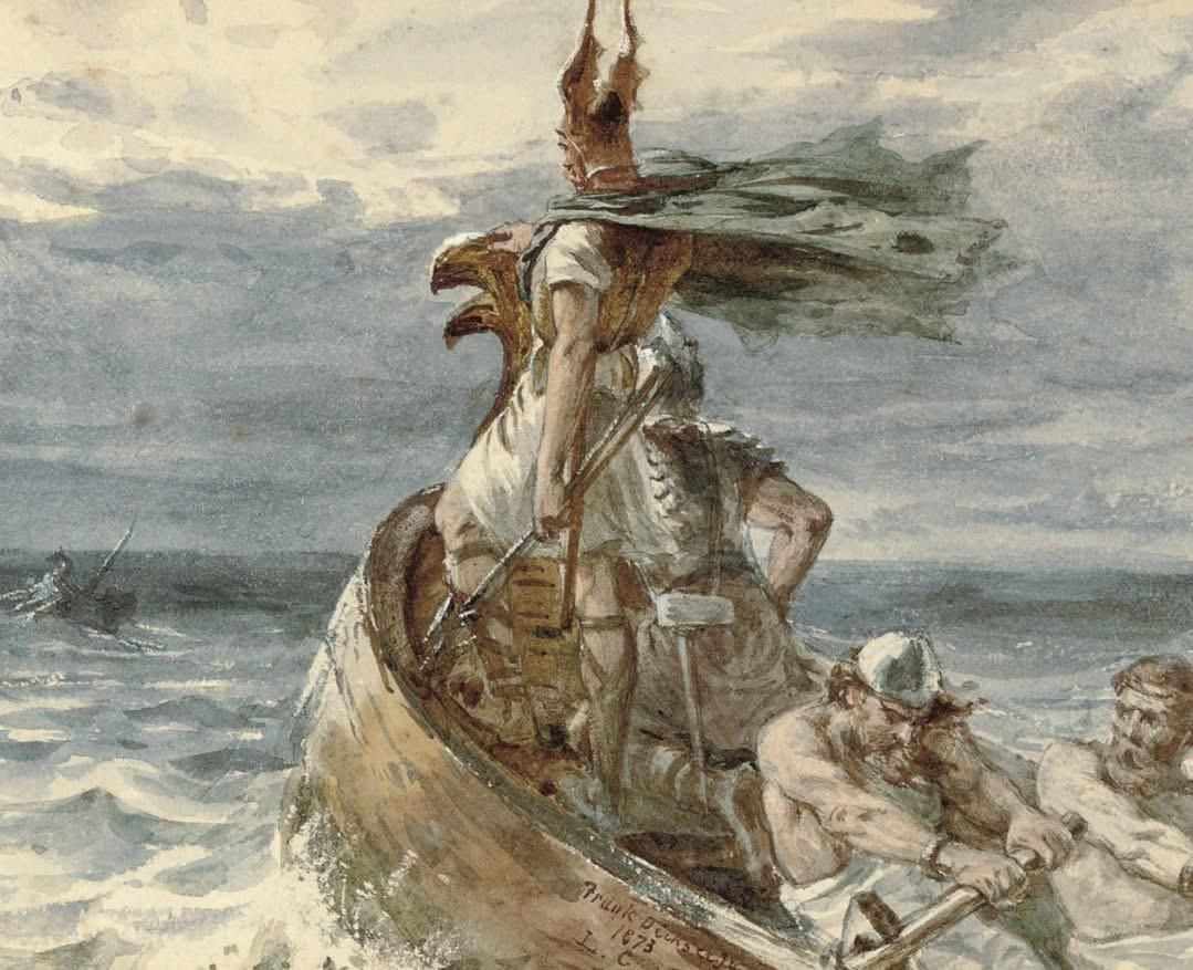 لوحة “الفايكنج يتجهون نحو اليابسة”