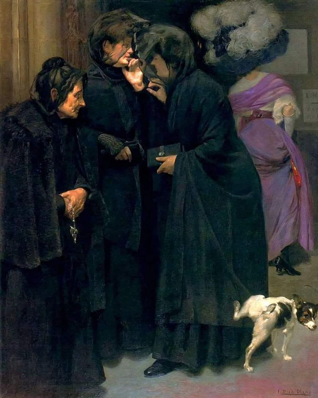 “عقاب النمّامة” أو “الافتراء والعقاب” الفنان: معروف باسم إجناسيو دياز أولانو. التاريخ: 1910