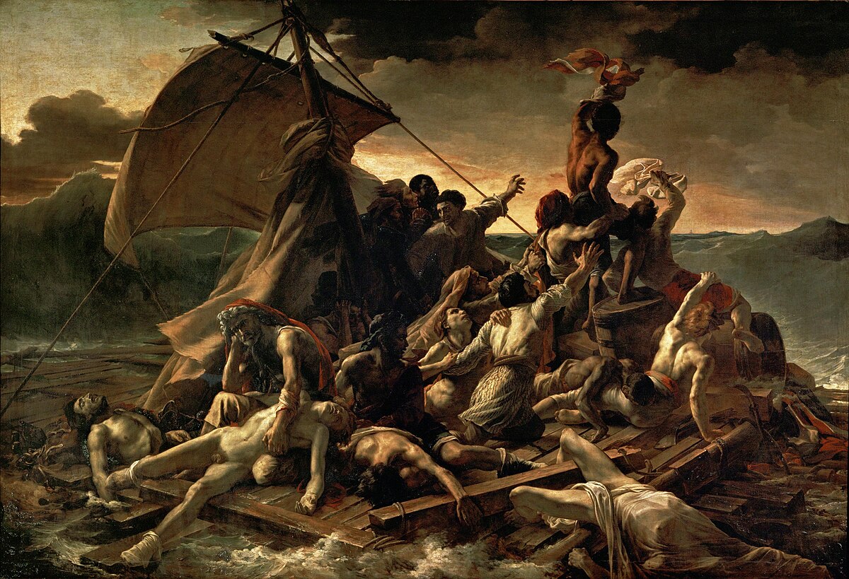 1. العاصفة (The Raft of the Medusa) – تيودور جيريكو (1818–1819)