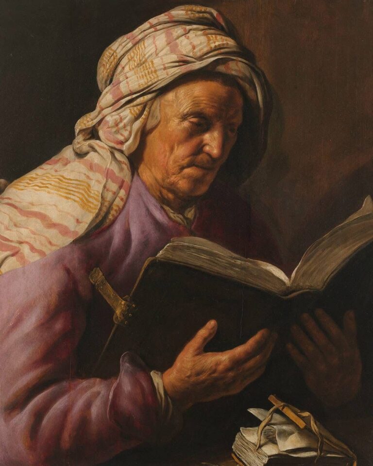 امرأة عجوز تقرأ- 1627