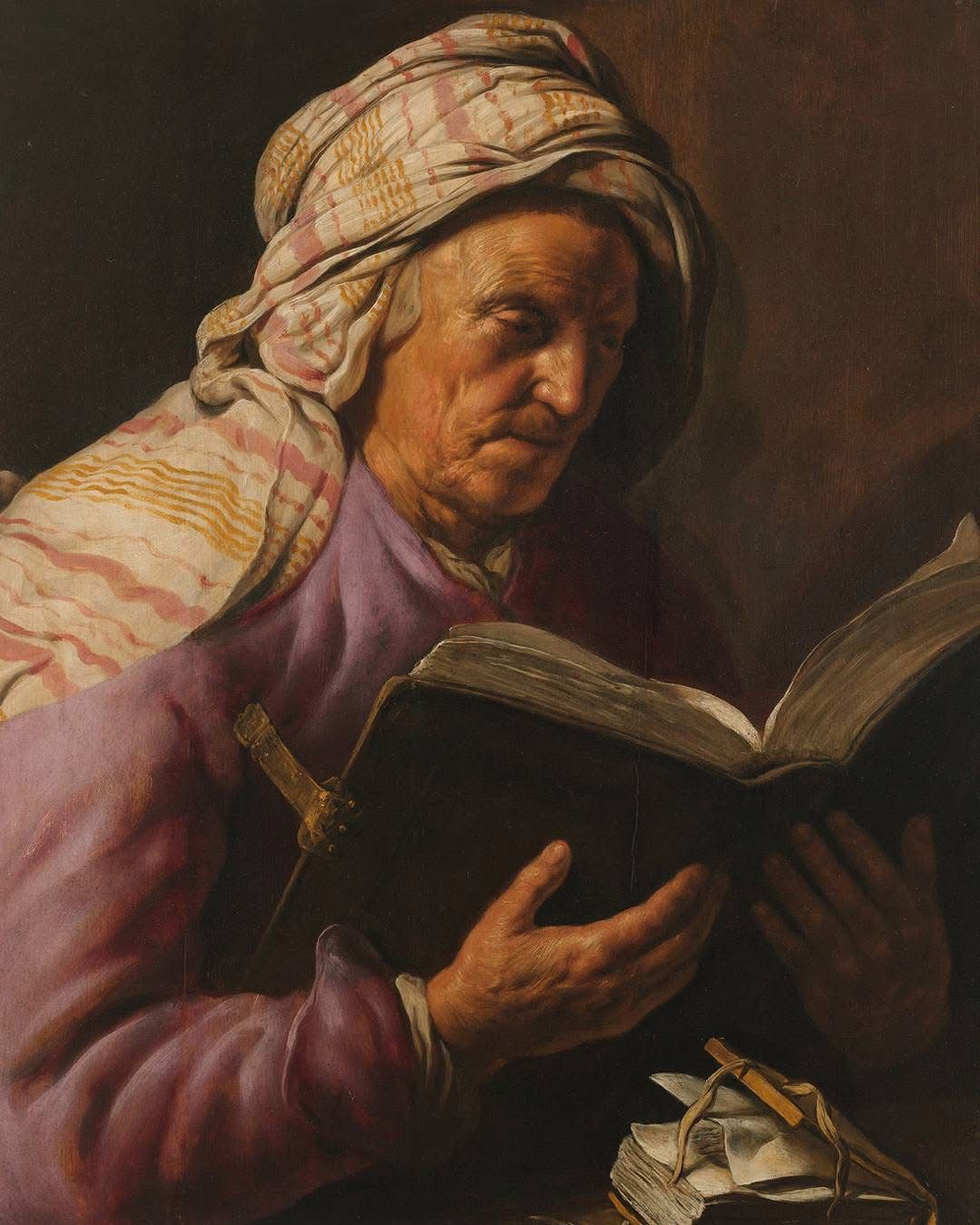 امرأة عجوز تقرأ- 1627